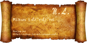 Mikus Lóránt névjegykártya