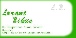 lorant mikus business card