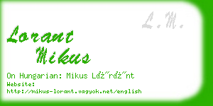 lorant mikus business card